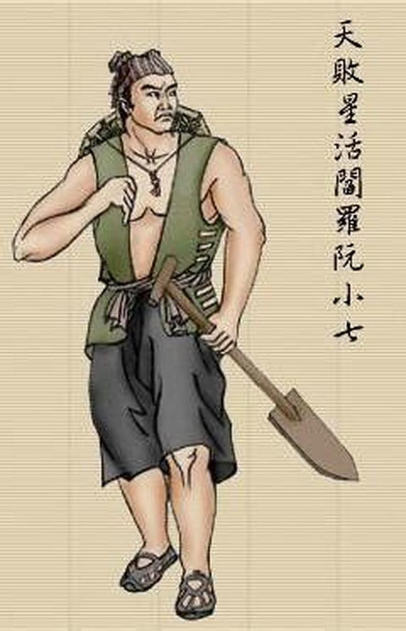 水浒传阮小七外号活阎罗，性格直率作战勇猛令人敬畏