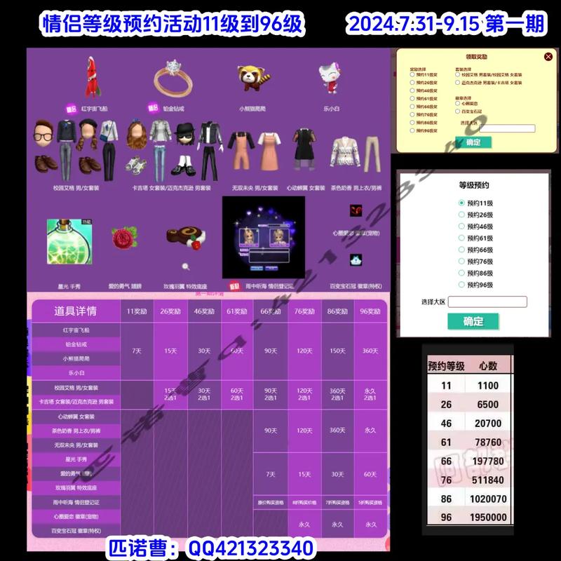 劲舞团戒指表：记录情侣从相识到高级亲密伴侣的历程