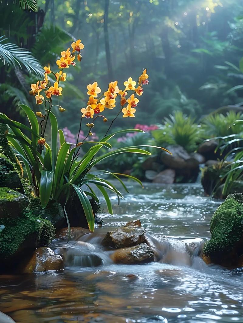 具清雅气质的幽兰花，于幽谷绽放独特芬芳，象征坚守自我品格