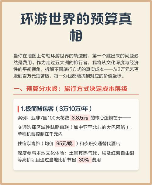 环游世界预算指南：从经济到中档，如何规划你的旅行开支？